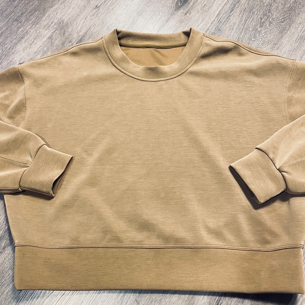 Lululemon Perfectly Oversized Crewneck Sweatshirt Tan Sand Pullover Womens